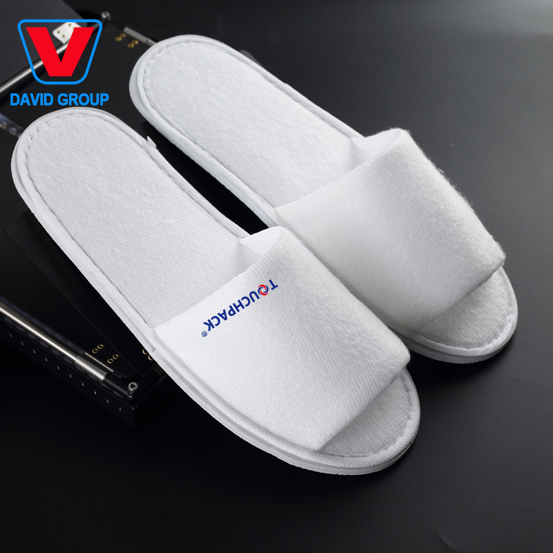 Hotel Disposable Towel Slipper Towel Fabric Open Toe Slippers