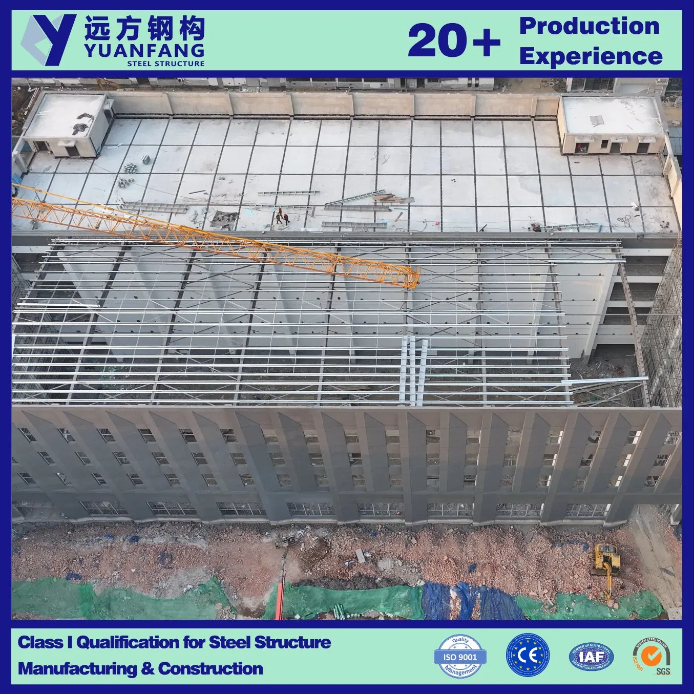 Customized ISO CE Building Material for Light Steel Structure Construction Steel Roof Truss Structure with Concrete Wall Enclosure Factory Warehouse Workshop