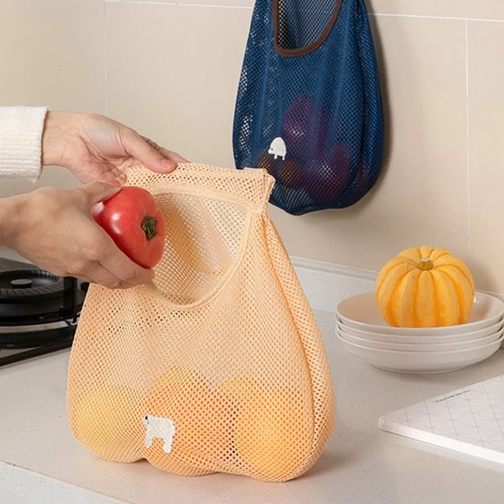 Hanging Wall Mounted Mesh Bag Breathable Storage Mi22879