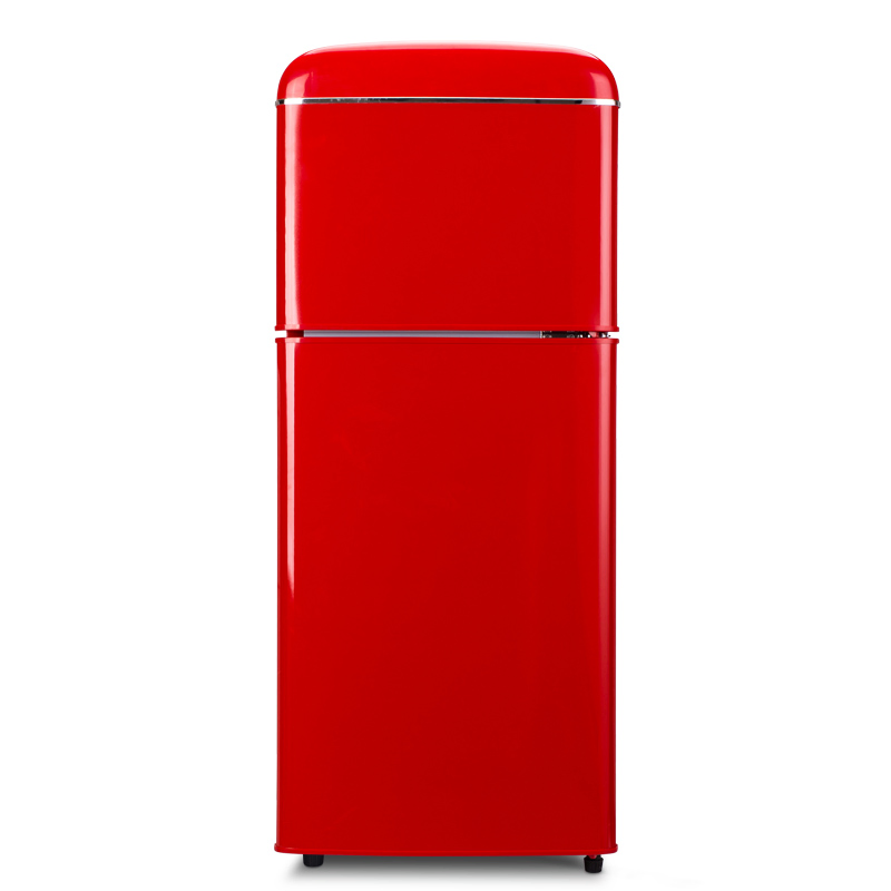 Fareast Refrigerator with Dual Door, Retro Red, 2.8 Cu. FT (80L)