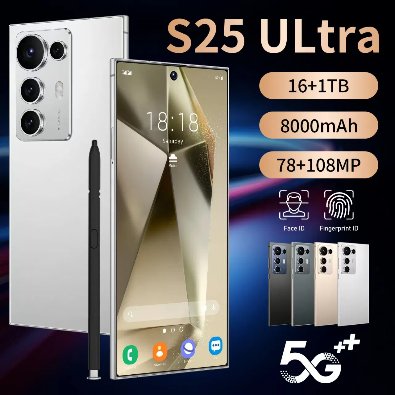 New Original S25 Ultra 5g Smartphone Big Screen Mobile Phone Android 14 Smart Phone 8000mAh Dual SIM Gaming Cell Phone