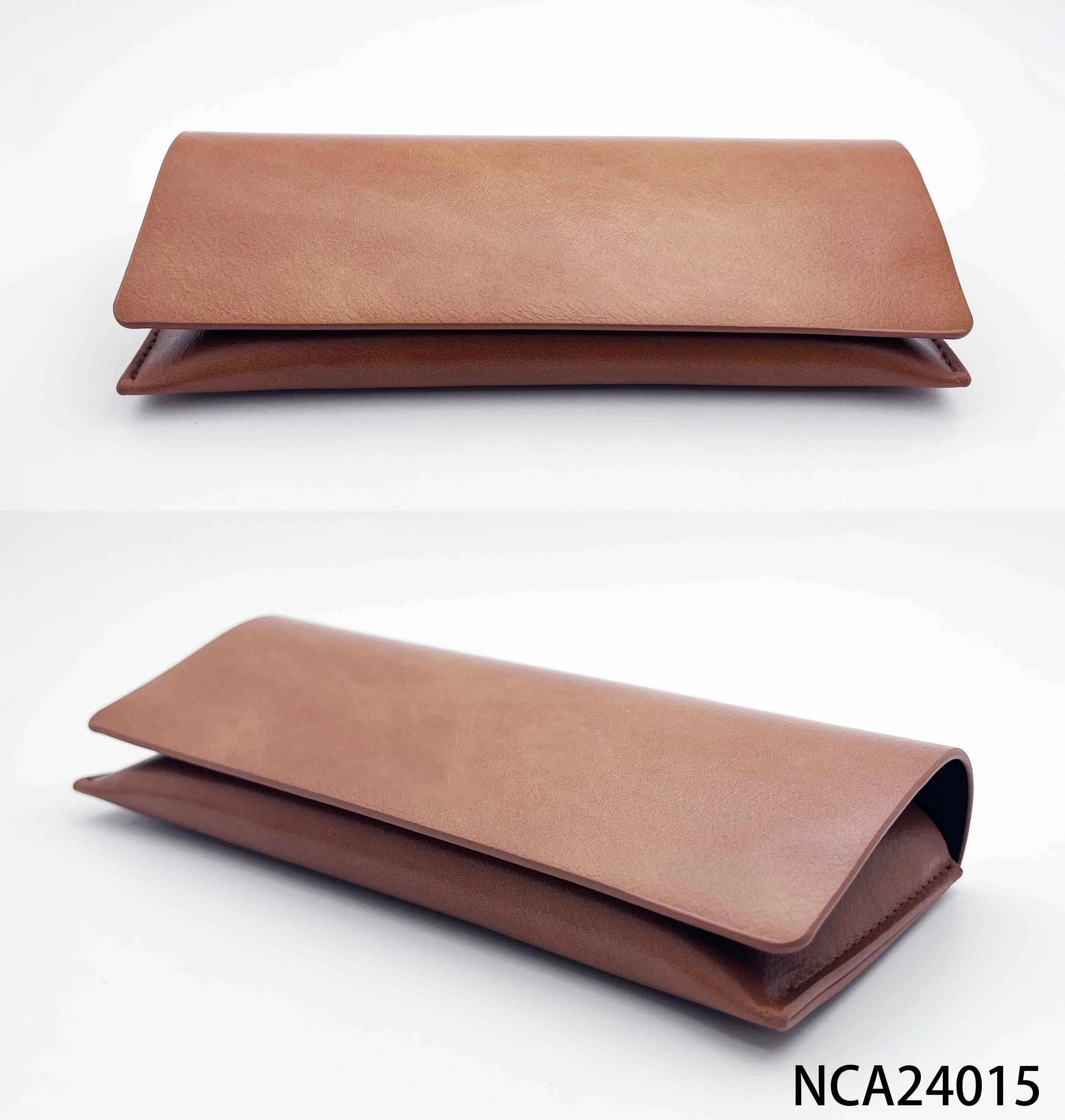 Leather Wholesale Sun Glasses Case Eyewear Convenient Hang on Weaving Bag Foldable Design Nca24012