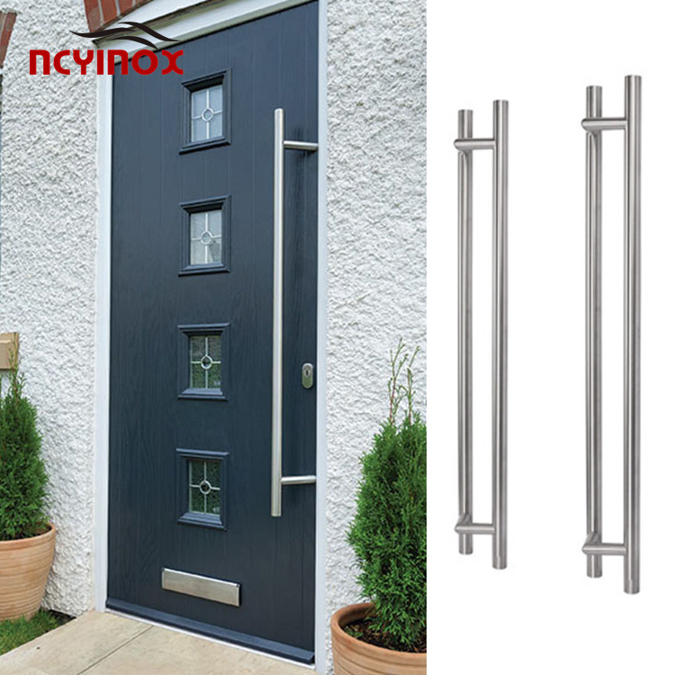 Modern H Shape Offset Stainless Steel Wood Glass Door Pull Handle for Main Door