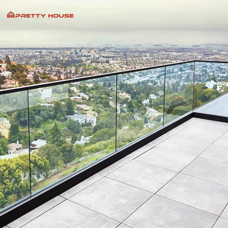 Custom Size Handrail Glass Balcony Railing System Aluminum U Channel