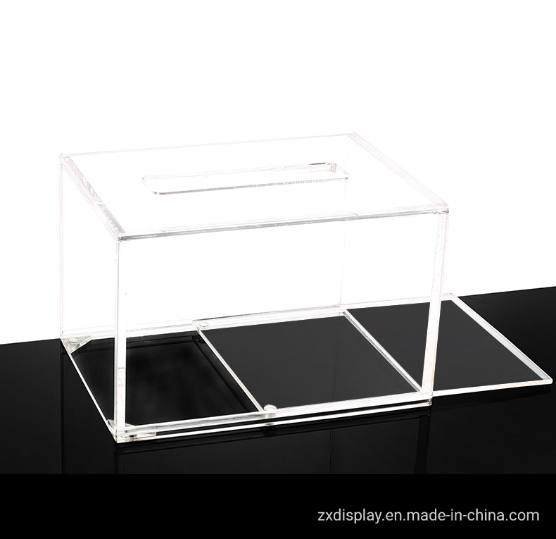 European Transparent Acrylic Car Tissue Box Holders with Sliding Bottom