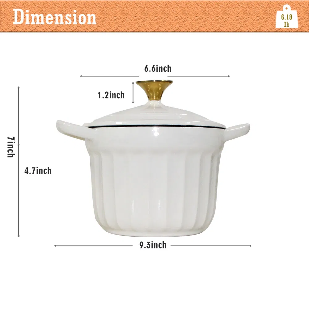 Чугунная эмалированная кастрюля Overmont 5.5qt