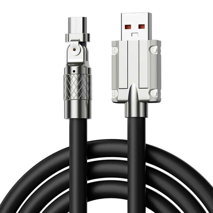 120W Super Fast Charging Cable Metal Zinc Alloy Liquid Silicone Micro USB Type-C Charger Data Cable