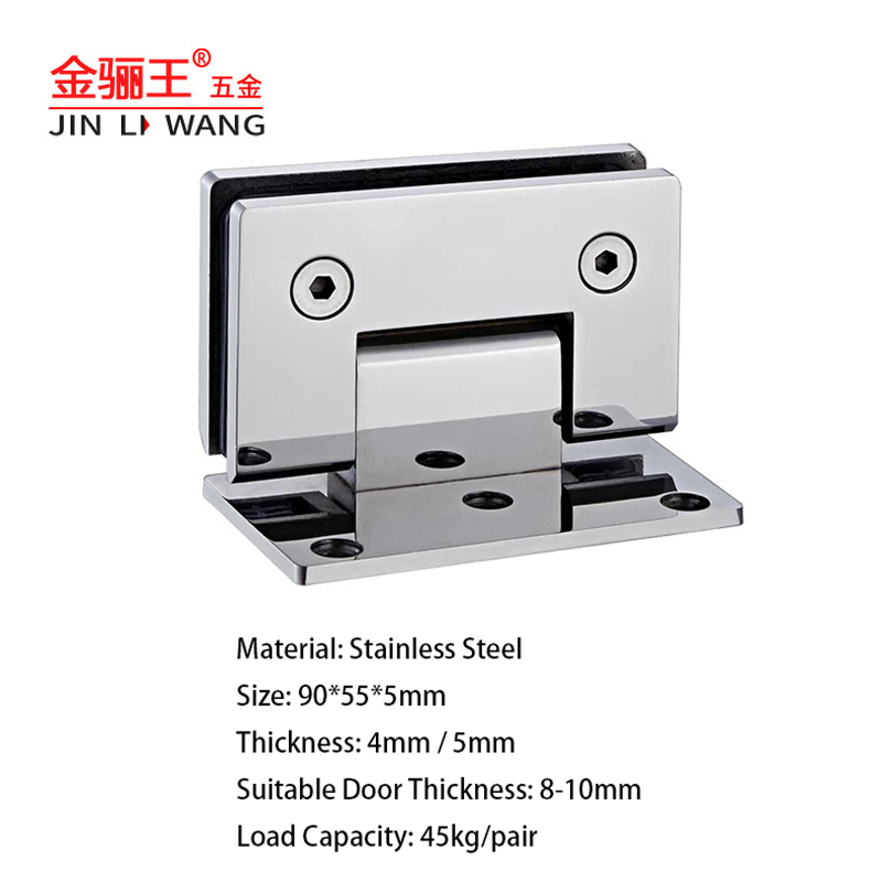 Europe North American Shower Room Bathroom Hardware Fittings Glass Door Hinges Wall to Glass 90 Degree Stainless Steel Shower Hinge OEM ODM