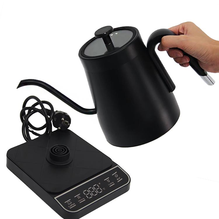 Classical Gooseneck Kettle and Pour Over Coffee Digital Control Coffee Pot Tea Pot Stainless Steel Jug Electric Tea Pot Set