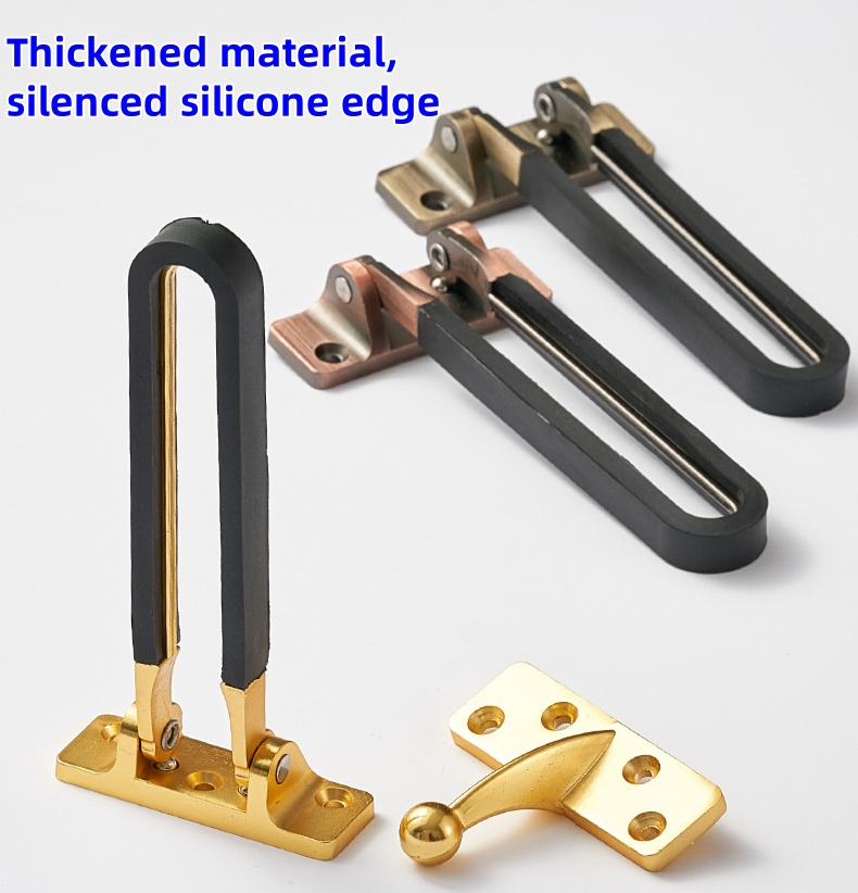 Zinc Alloy Large Anti-Theft Clasp Deduction with Silicone Rubber for Hotel Safety Door Hardware Security Chain Door