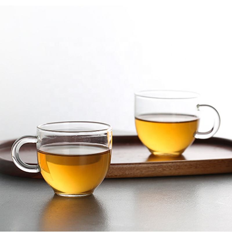 90ml Heat Resistant Glass Tea Cups Set Glass Teacup with Handle