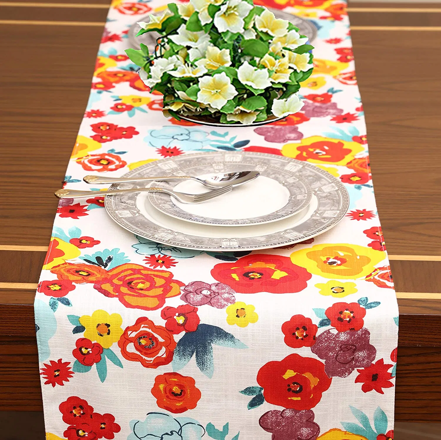 Easter Summer Spring Table Runner 100% Polyester with Different Print Pattern