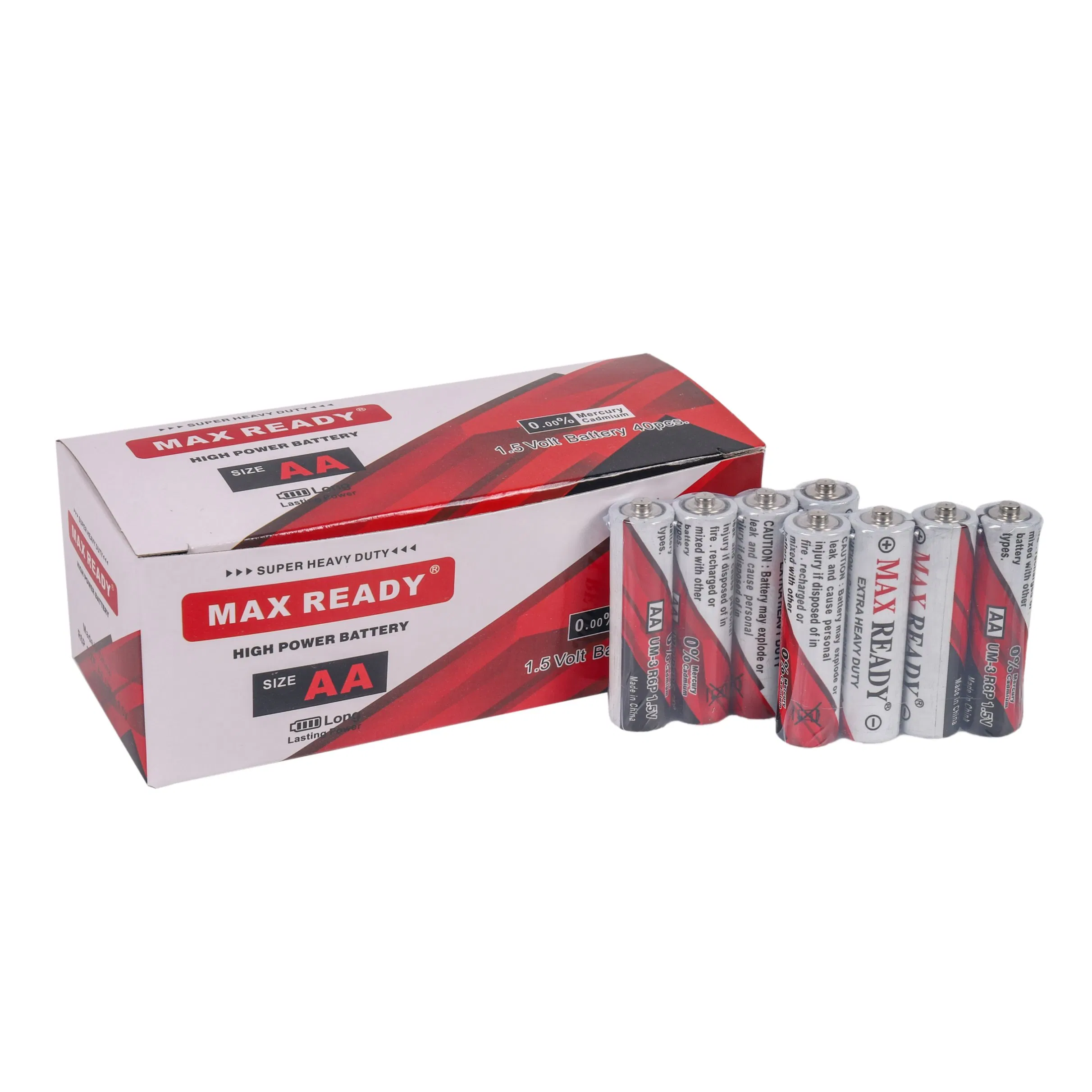 AA R6 Um-3 1.5V Carbon Zinc Battery Dry Battery Battery Cell Primary -Leakproof Mercury Free Super Power Max Ready