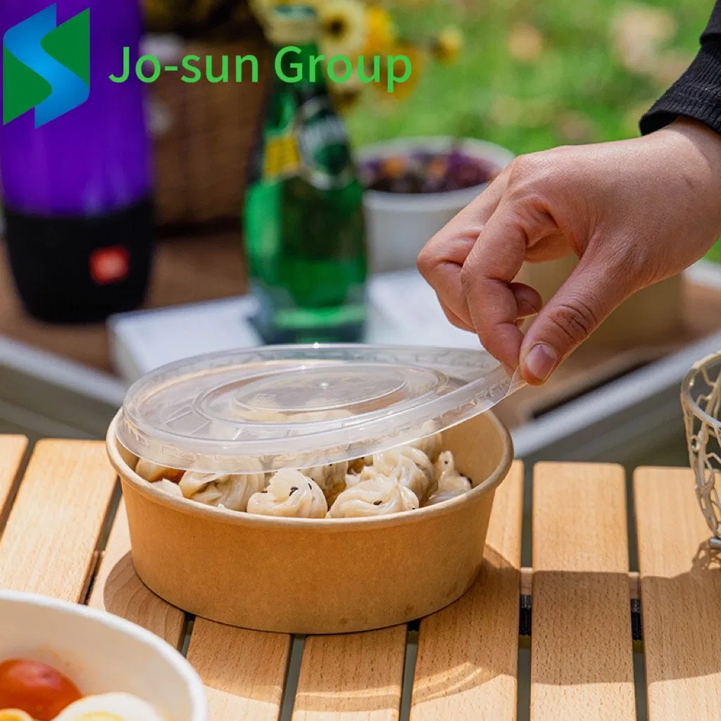 Jo-Sun 100% Eco Friendly Disposable Food Packing Brown Hot Selling Kraft Paper Bowl