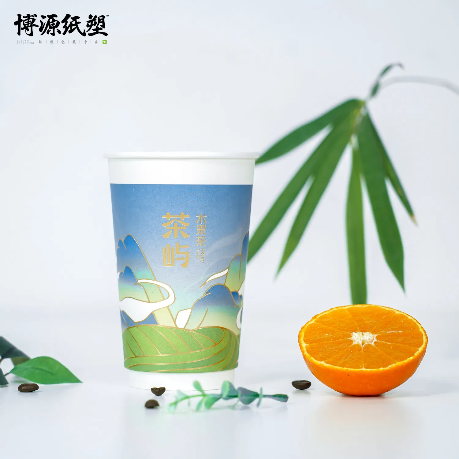 Бумажные стаканчики с логотипом, двойные стенки, 16oz