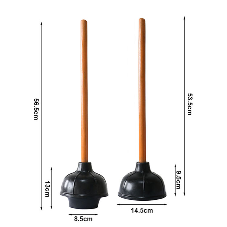 Heavy-Duty Rubber Sink and Toilet Drain Bath Plunger with Unblocked Plastic Handle for Kitchen and Bathroom Use
