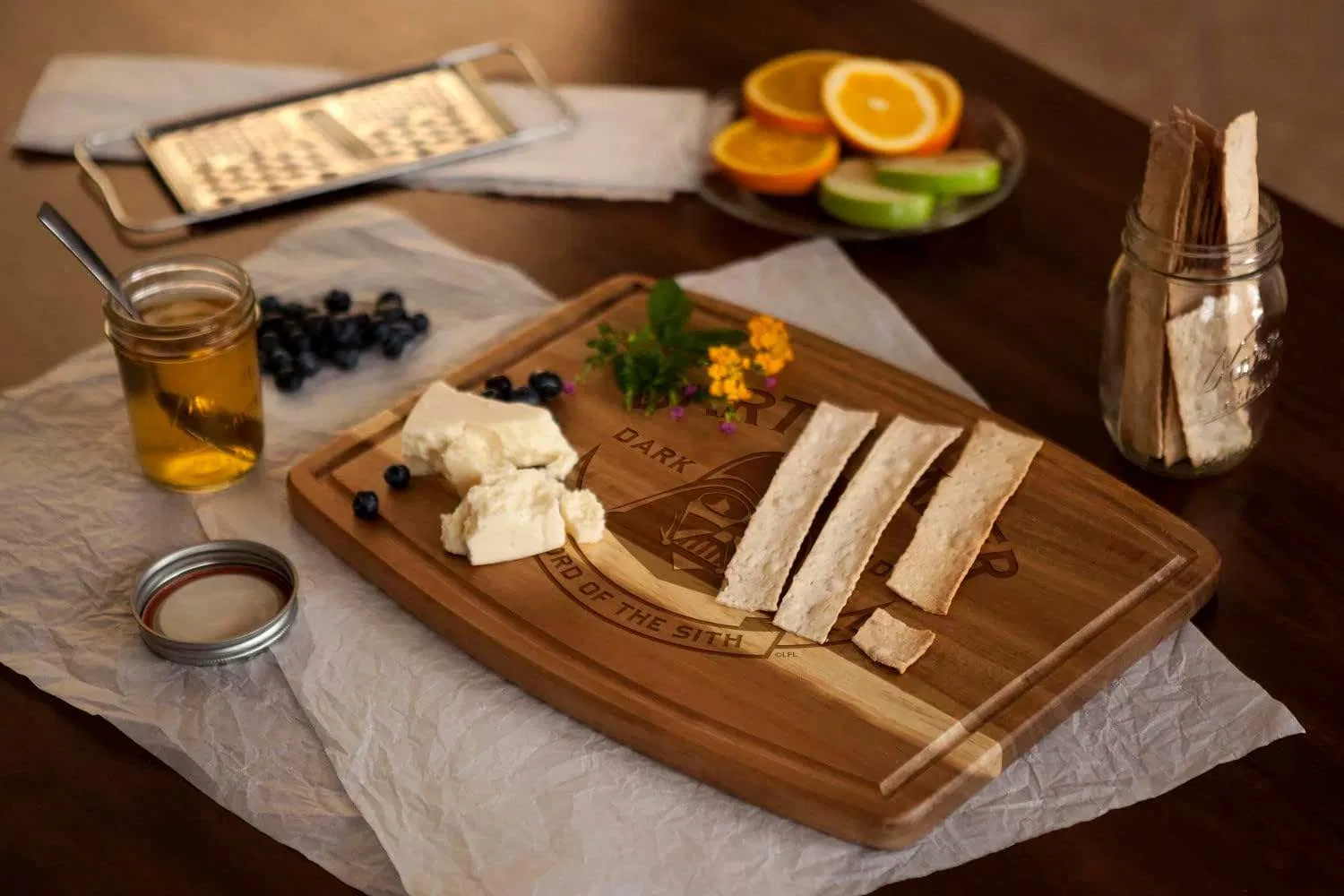 Breakfast Board with Juice Trough, Fruit Board, Kitchen Acacia Wood Cutting Board, Cutting Board