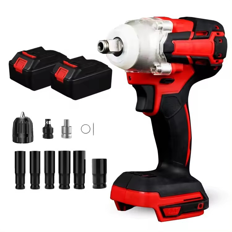 Electric Wrench Cordless Electric Impact Wrench Heavy Duty Torque Wrench Hand Tool Hardware with Battery