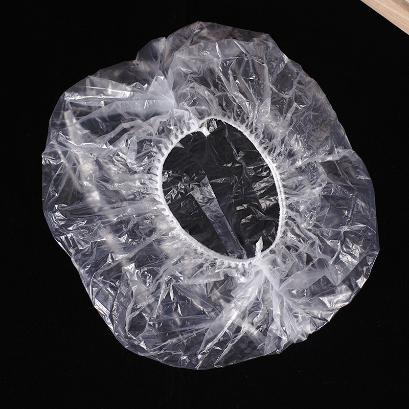 Wholesale Customized White Simple Disposable Hotel Bath Cover PE Shower Cap