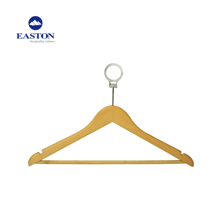1.2cm Thickness Hotel Room Custom Wooden Silver Male Hanger