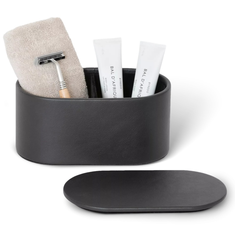 Factory Price Bio-Based Vegan Leather Hotel Supplies Bathroom Box Teethbrush Holder