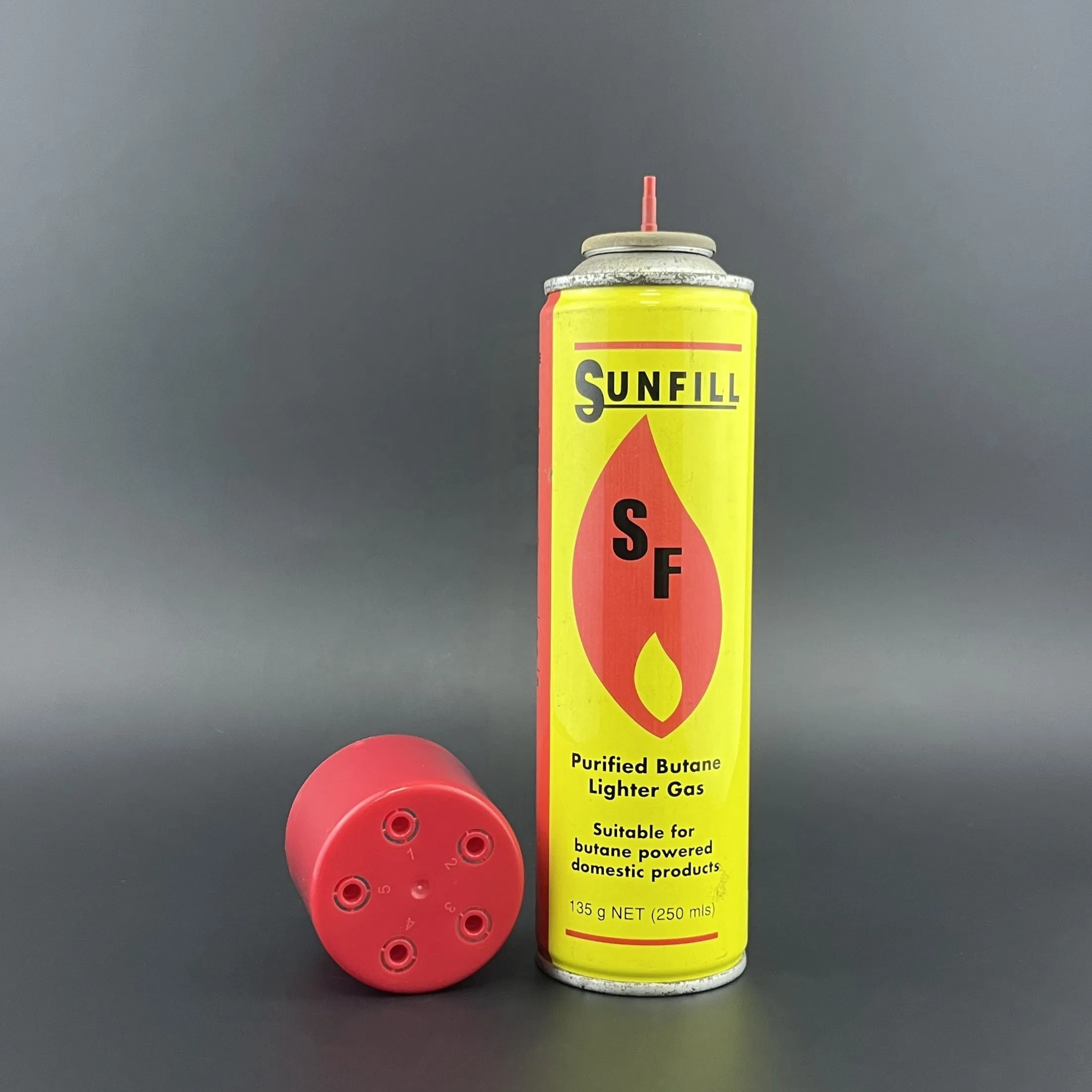 250ml Butane Gas Refillable Lighter Fuel with 5PC Butane Refill Adapter