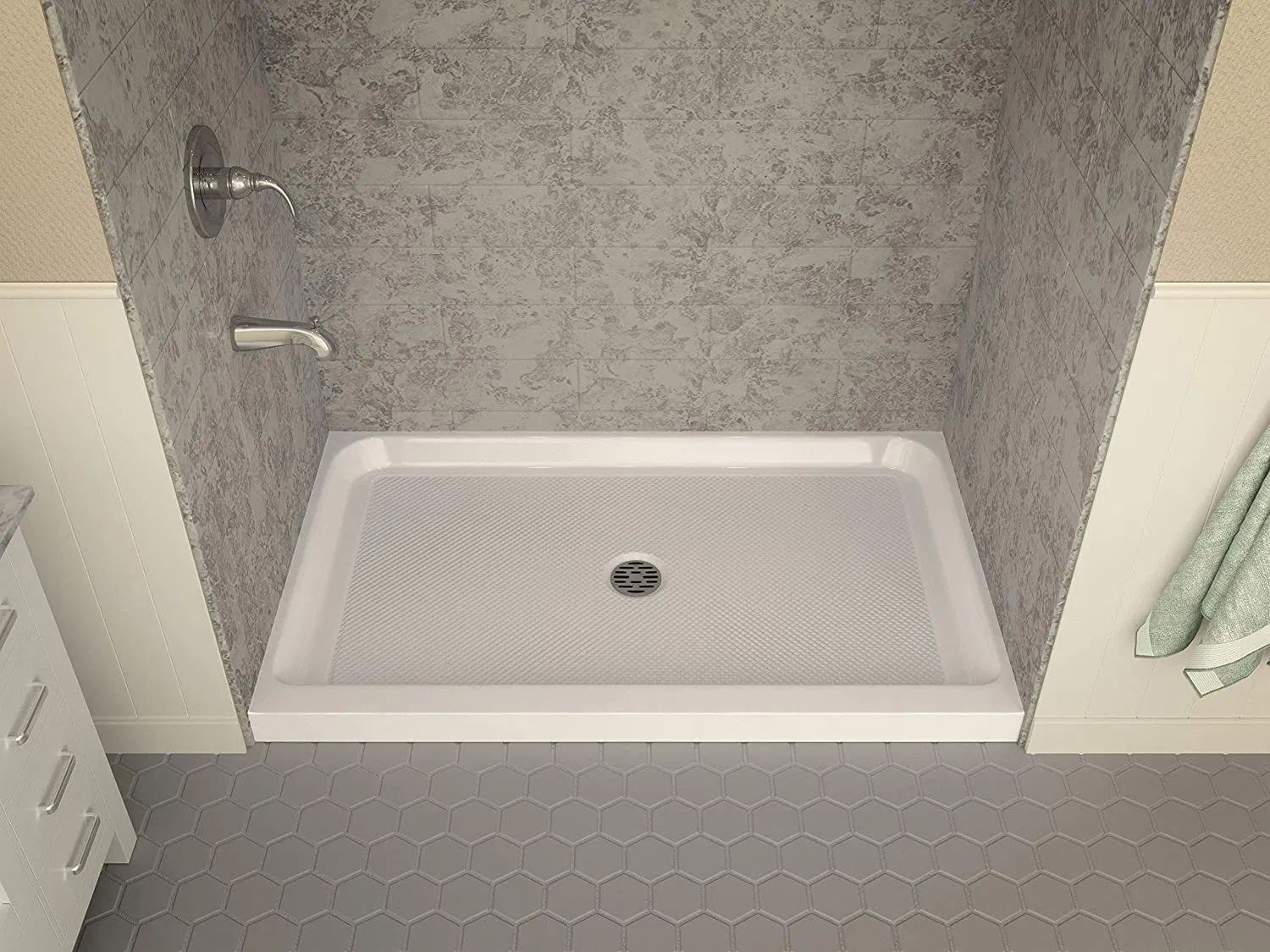 Shower Base Center Drain Location Shower Tray (BD-1014)