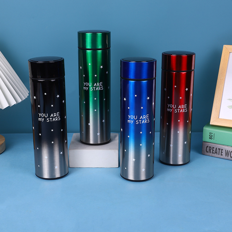 17oz 500ml Vacuum Smart Thermos Flask LED Digital Temperature Display Stainless Steel Thermo Cup Vacuum Cup Water Drink Vacuum Flask Intelligent Insulated Flask