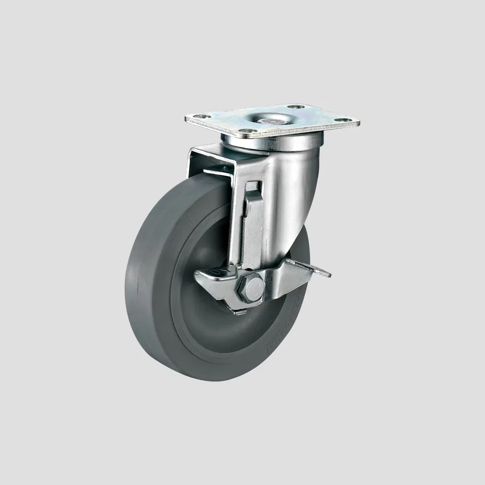 3" American Medium Duty Top Plate Side Brake Swivel TPR Trolley Equipment Tool Cabinet Wheels Cart Castor