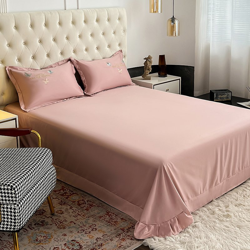 Manufacturers 6 Pieces Embroidery Bed Satin Sheet Sets Bedding in Microfiber