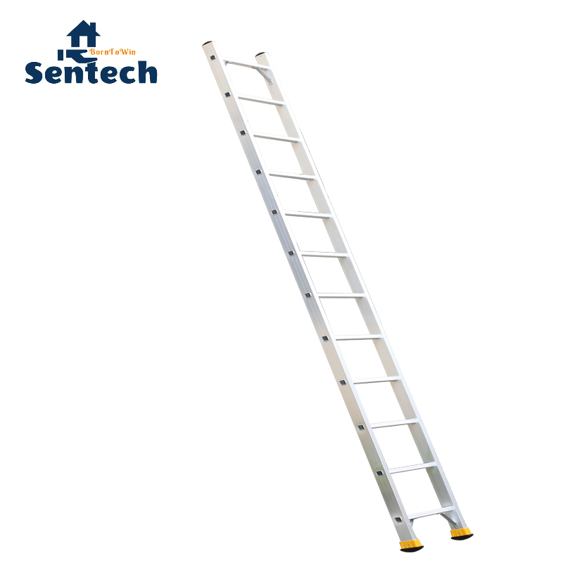 Hot Sale 12 Steps ANSI 12f Aluminum Single Straight Ladder for Outdoor Use