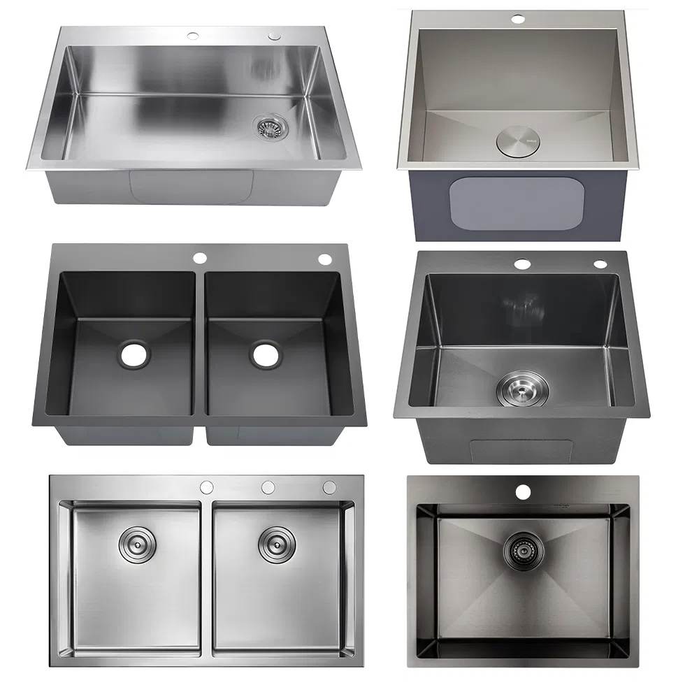 Manufacturer Direct Single Double Bowl Kitchen Sink Undermount Wash Basin Handmade Stainless Steel Sink