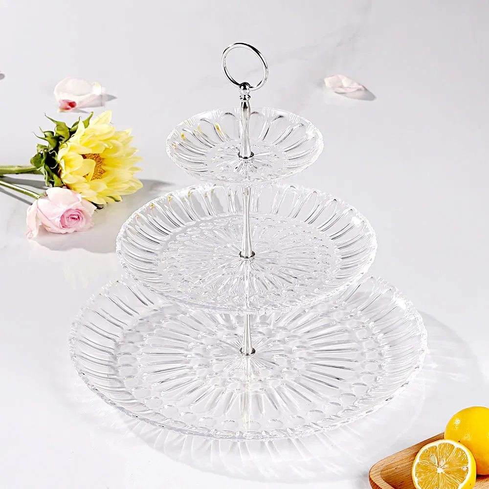 Plastic Fruit Plate - Luxury Tiered Gold/Silver Stand for Weddings