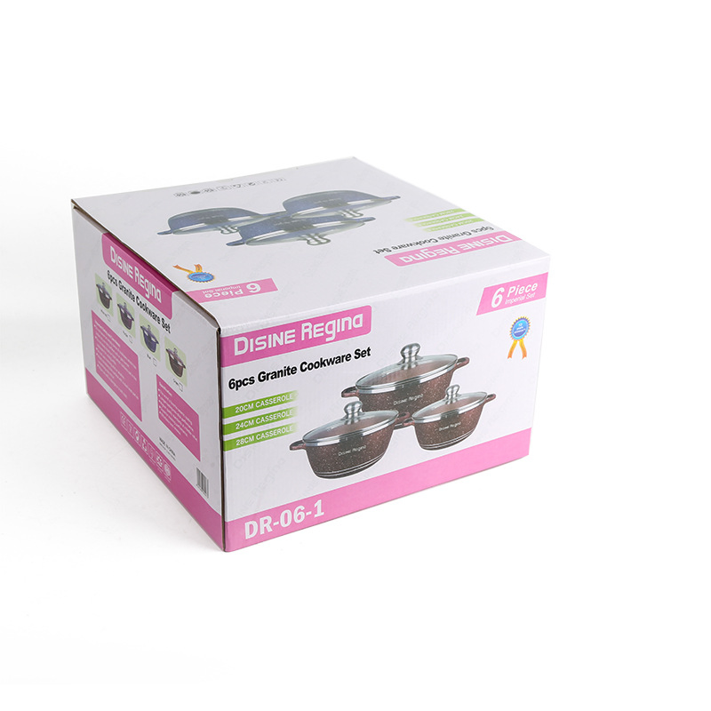 China Factory Manufacturer Dessini Disine Regina Granite Cookware Set Non-Stick Nonstick Non Stick Aluminum Die Cast Granite Cooking Pot Set Cookware Sets Sale