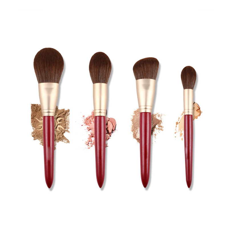 Red Makeup Brushes Set 12PC Cosmetic Accessories Professional Face Powder Blush Concealer Contour Eyeshadow Makeup Brush