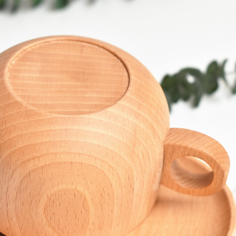 Кофейная кружка из бука с ручкой, 3 шт.