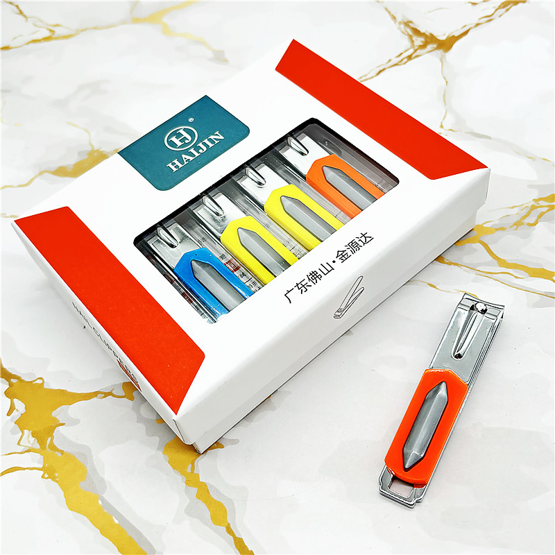 Hj 337A-5 Factory Direct Carbon Steel Sharp Nail Clippers Flat Mouth Large Nail Cutter with File Blade Wholesale