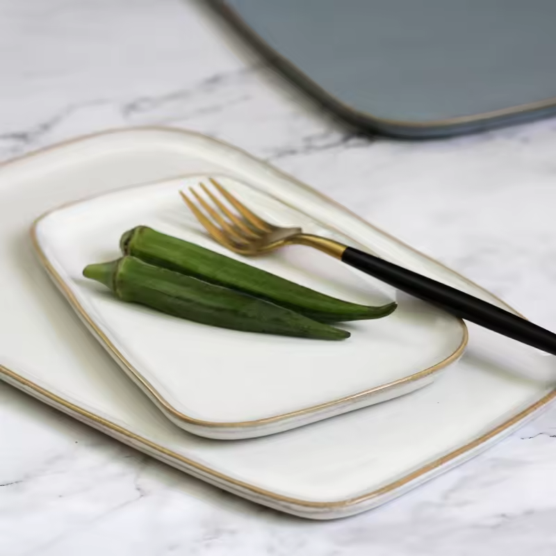Modern Eco-Friendly Round Serving Platter for Home Restaurant Use