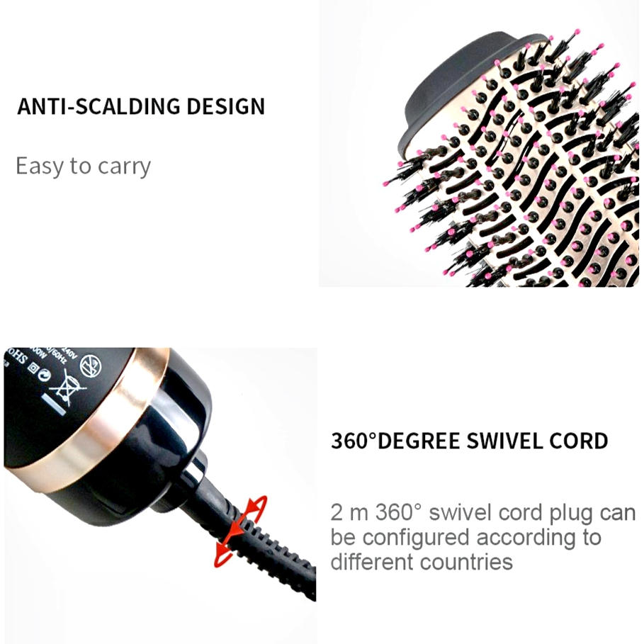 1200W Electric New Straightener Curling Iron Styler Comb Hot Air Brush