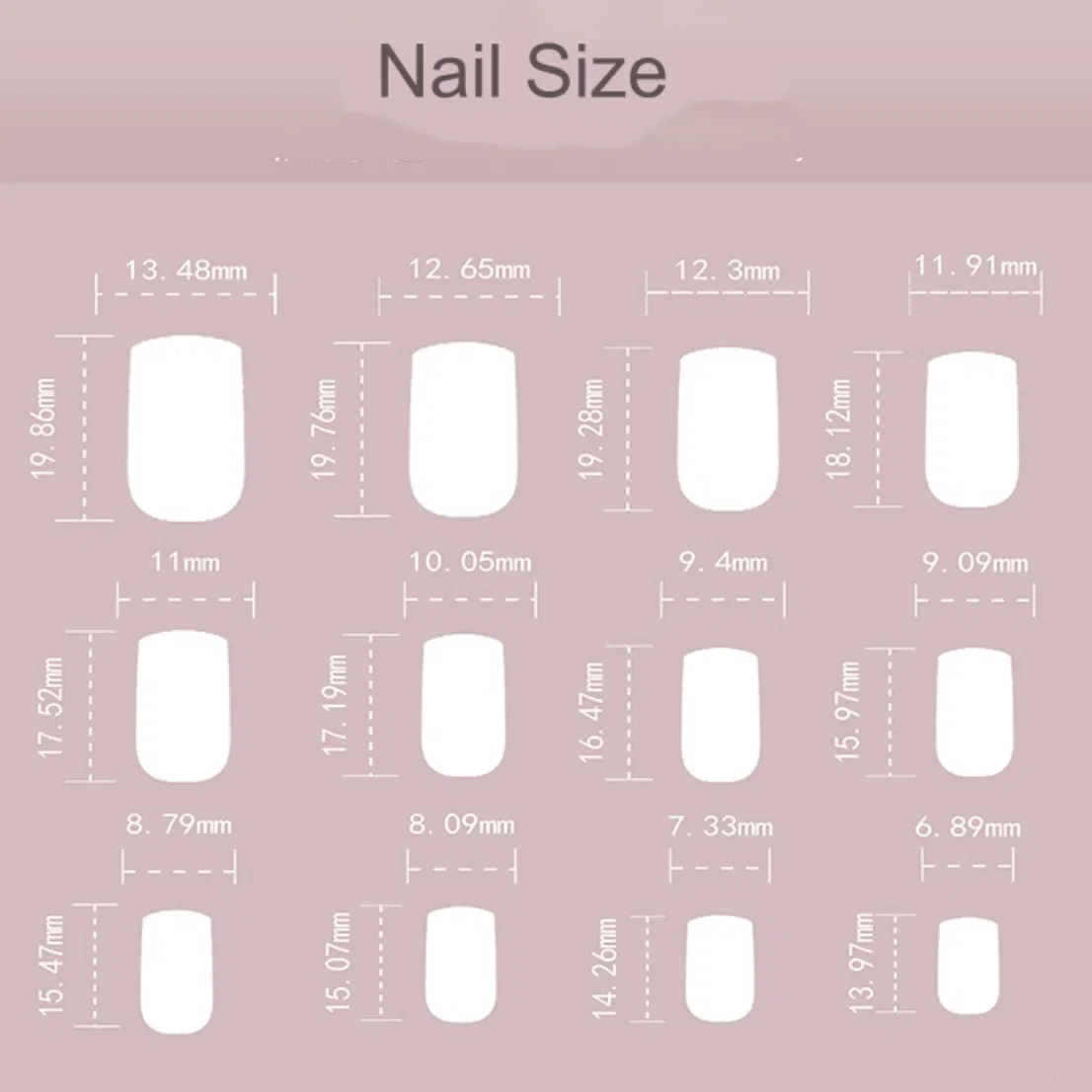 Long Natural Square Shaped Press on False Nails New 3D Style Fingernails