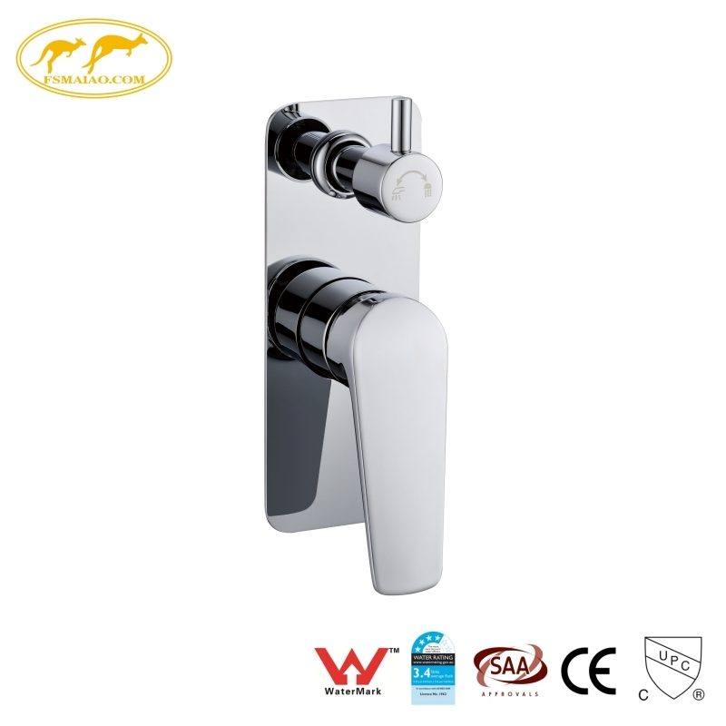 Watermark Certified Solid Brass Body Thin panel Shower Mixer with Diverter