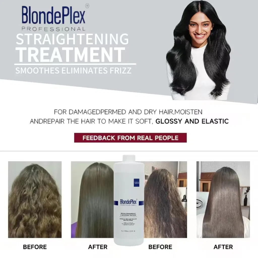 Blondeplex Keratin Treatment Professional Salon Brazilian Keratin Straightening Treatment Damaged Hair Keratin
