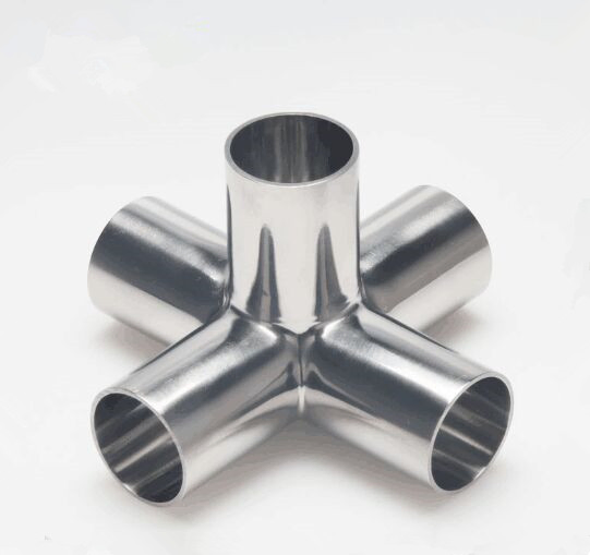 SS304 SS316L Sanitary Stainless Steel Welded Clamped 5 Way Cross Pipe Fitting