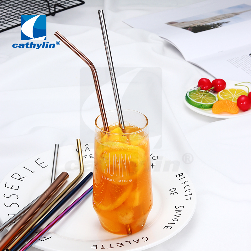 New Items Stainless Steel Colorful Metal Straw Bent Drinking Straw