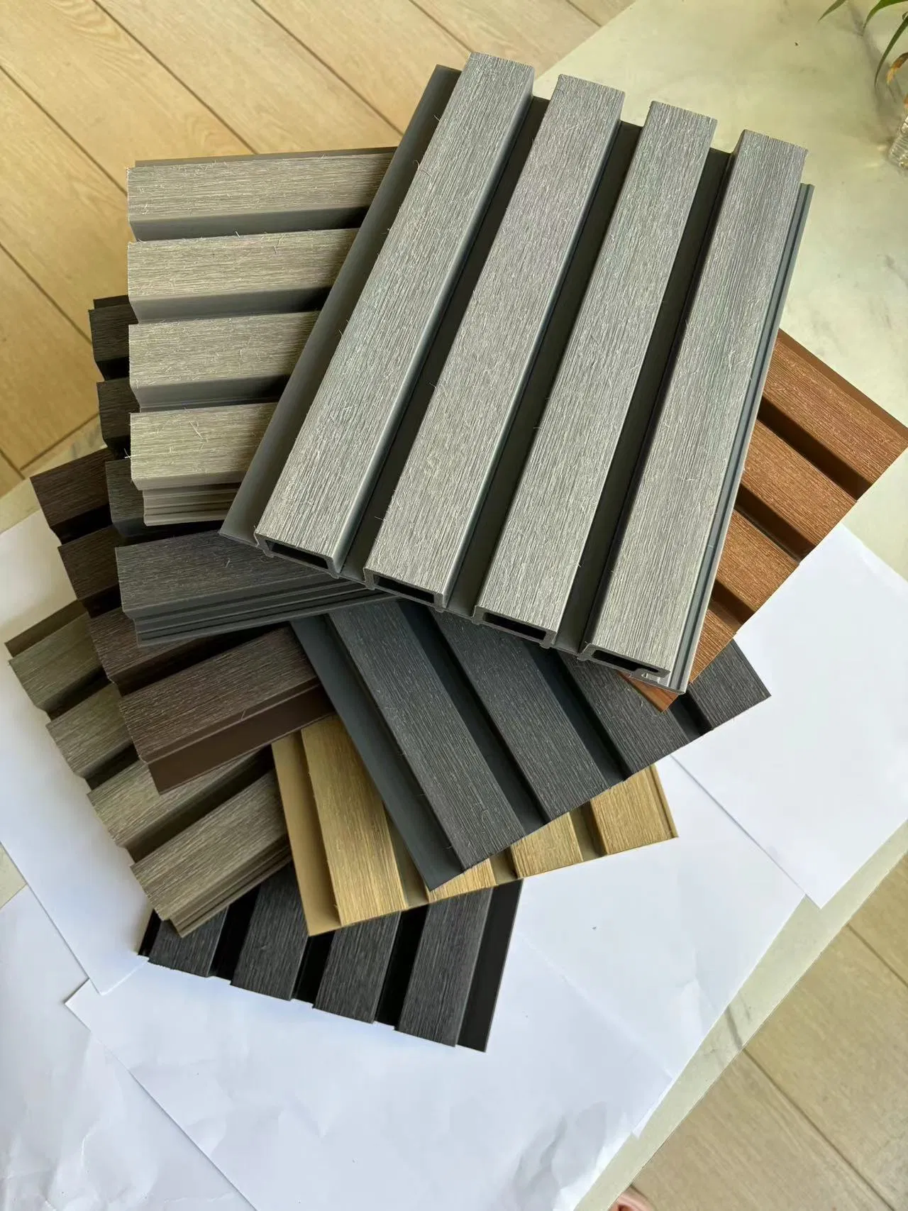 Hot Sale Waterproof Fireproof UV Resistance Exterior Easy to Install WPC Slatted Wall Panel