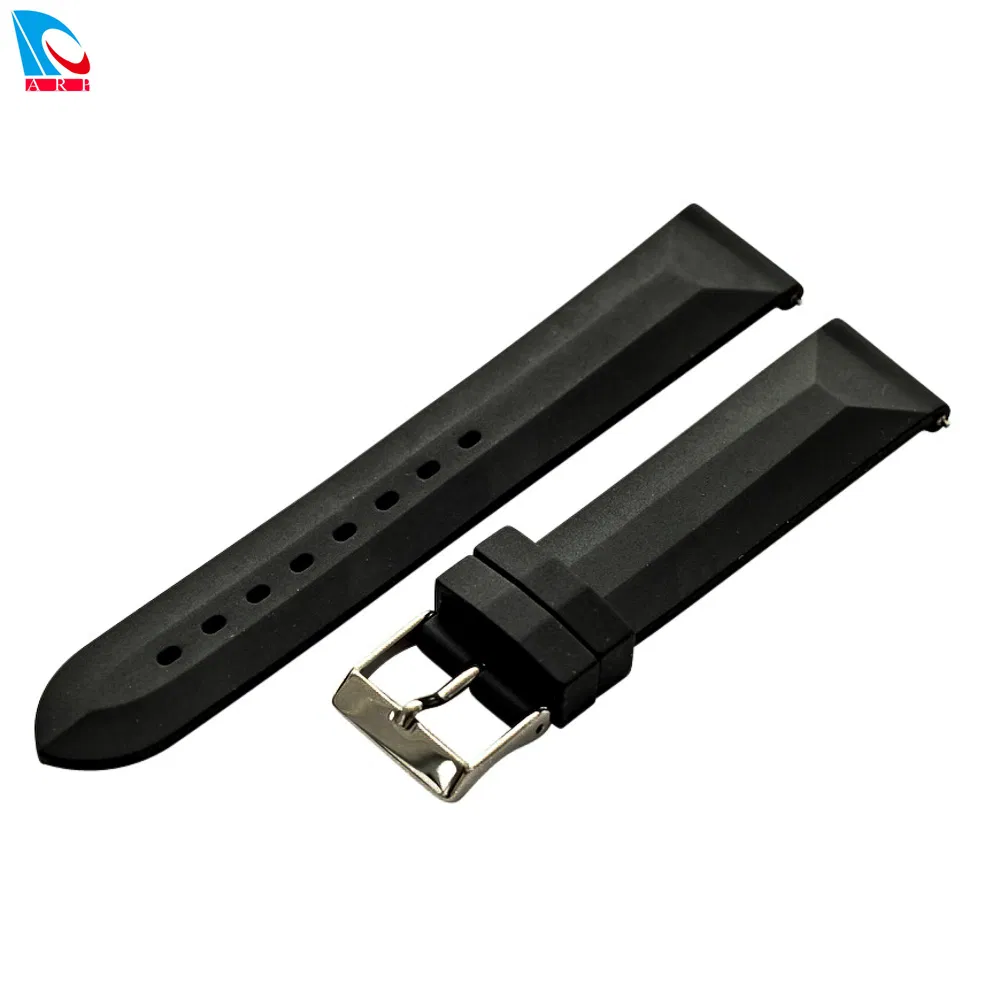 26mm Large Black Silicone Watch Wristband Soft and Comfortable