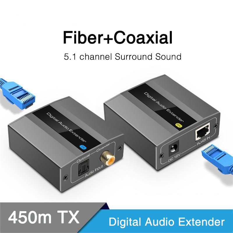 Конвертер оптического аудио в коаксиальный по Ethernet до 500 м