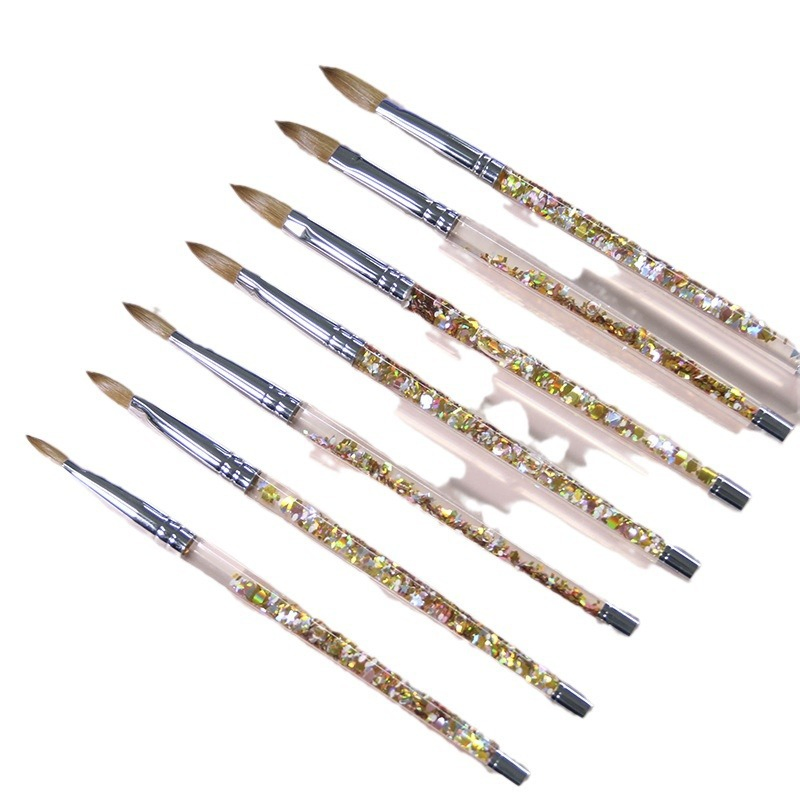 Factory Price Oil Filled Golden Mink Fur Nail Brush