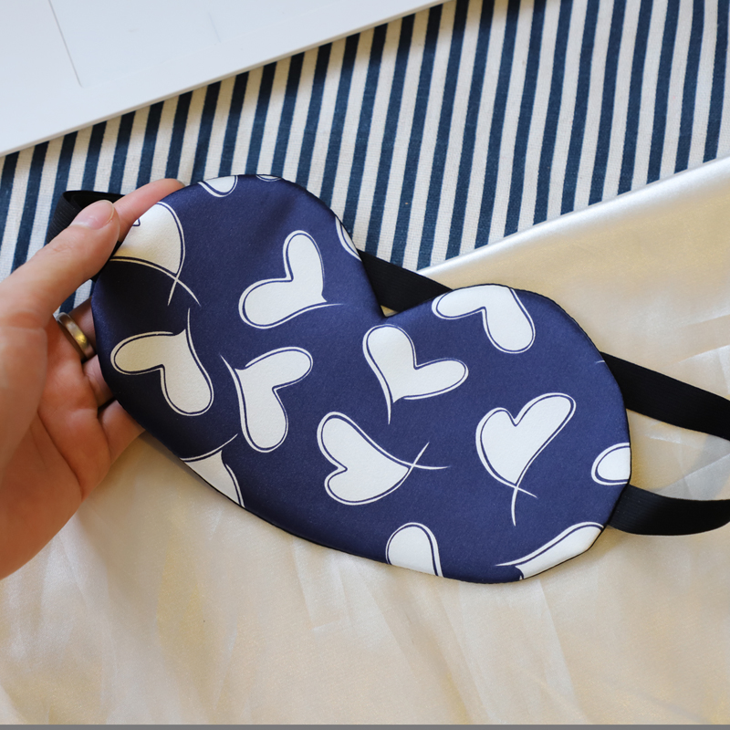 Mulberry Printed Silk Sleep Mask with Elastic Strap Headband Custom Label Eye Mask