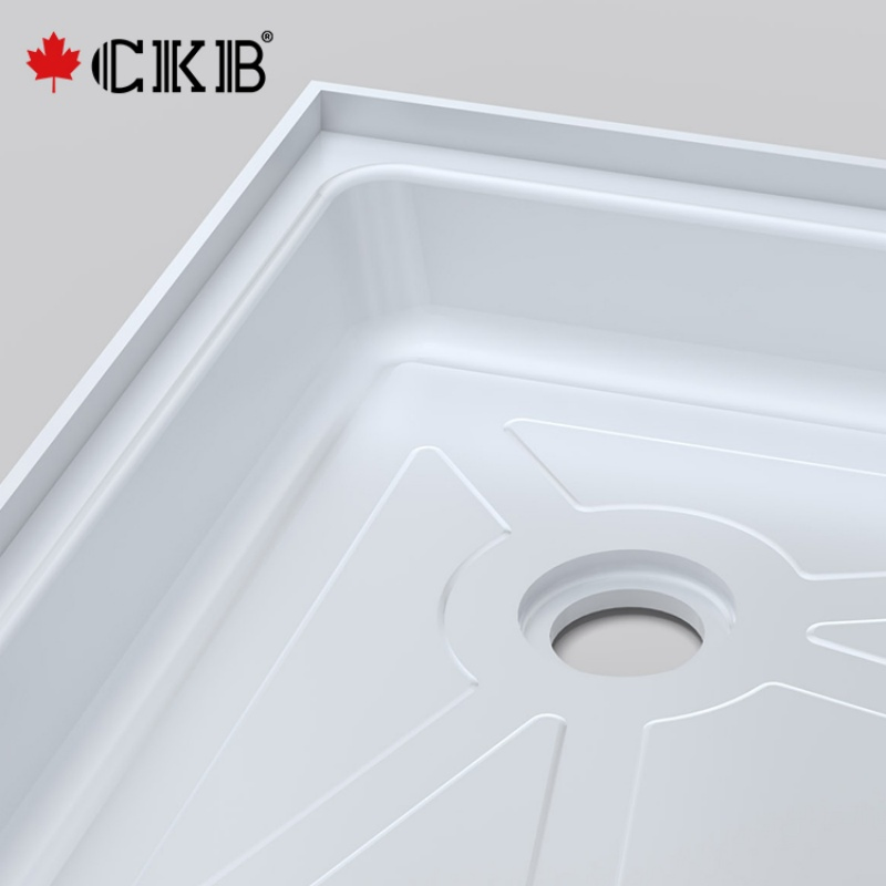 Factory Direct 40*40 Inch Bathroom Quick Drain Double Threshold Acrylic Shower Base